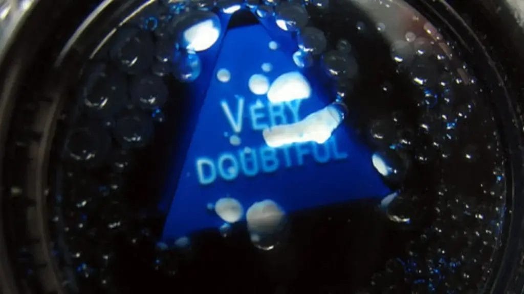 Bubbles inside magic 8 ball