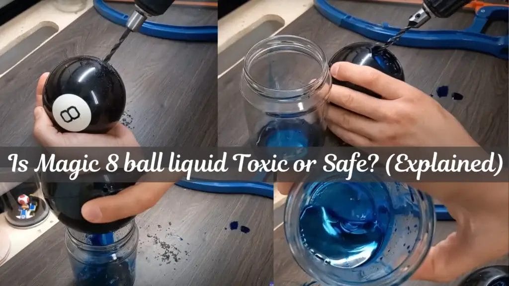 Opening a Magic 8 Ball with a Drill and Pouring its Liquid into a Glass